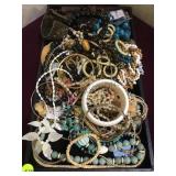 Tray lot of costume jewelry