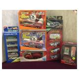 Lot of new cars and toys in packages