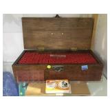 Large lot of glass test tubes in wooden case,