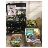 Large fishing lot incl. tackle box with tackle,