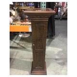 Wooden pedestal cd storage tower approx 4 feet