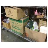 Table bottom household items incl. glassware set,