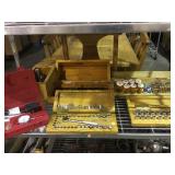 Shelf lot incl. socket sets, drill bits and more