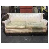 Vintage Davenport with carved wooden trim Local