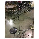 Mic stand, stool and snare drum stand Local