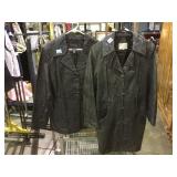 Pair of leather jackets size S one has decent