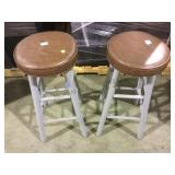 Pair of padded wooden bar stools Local pickup