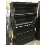 Black steel HON industrial 5 drawer file cabinet