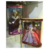 2 DOLLS , HAPPY HOLIDAYS BARBIE & DISNEY AURORA,