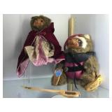 PAIR OF SIGNED RAIKES, RACOON & A BEAR