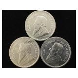 2018 SILVER KRUGERRANDS,  3 X $