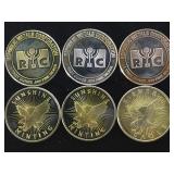 RMC & SUNSHINE MINING .999 (1OZ) ROUNDS, 6 X $