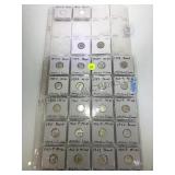 SHEET OF SILVER ROOSEVELT DIMES, SOME PROOFS