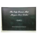 1921 MORGAN SILVER DOLLAR W/ STAMPS IN FOLDER