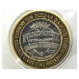 FREMONT $10  .999 SILVER GAMING TOKEN