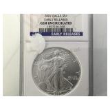 2007 NGC  GEM UNC.SILVER AMERICAN EAGLE