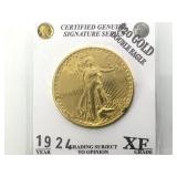 1924  $20 GOLD DOUBLE EAGLE