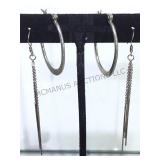 2 PAIRS  OF STERLING EARRINGS
