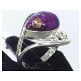 STERLING RING W/COPPERMOHAVE PURPLE TURQUOISE RING