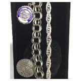 PAIR OF STERLING CHAIN BRACELETS