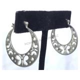 STERLING BUTTERFLY HOOP EARRINGS