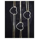 3 STERLINGB HEART BRACELETS