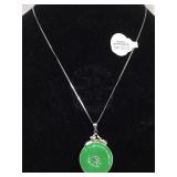 14K GOLD NECKLACE W/ JADE PENDANT