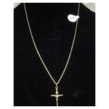 14K GOLD CHAIN NECKLACE W/ GOLD CRUCIFIX