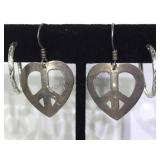 2 PAIRS OF STERLING EARRINGS HEARTS & HOOPS