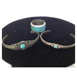 STERLING NATIVE AMER.  CHILDRENS CUFF BRACELETS &