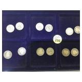 (12 )SILVER  BARBER DIMES