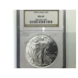 1999 NGC MS69 SILVER AMERICAN EAGLE