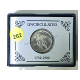 .900 SILVER 1982 UNC. HALF DOLLAR
