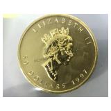 .9999 1oz GOLD CANADIAN MAPLE LEAF COIN