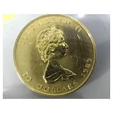 .9999 1oz GOLD CANADIAN MAPLE LEAF COIN