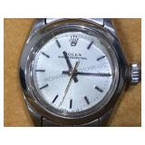 LADIES ROLEX OYSTER PERPETUAL STAINLESS STEEL BAND
