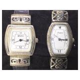 A PAIR OF BRIGHTON LADIES WRIST WATCHES/LEATHER