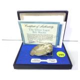 THE SILVER INGOT BELT BUCKLE W/COA & BOX