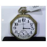 ELGIN OCTAGON OPEN FACE POCKETWATCH, CIRCA 1924