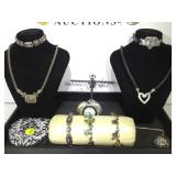 BRIGHTON ITEMS, NECKLACES, CLOCK, TIN & MORE