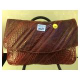 RED SNAKESKIN HAND BAG