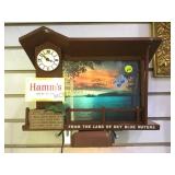 HAMMS BEER LIGHT-UP AVERT CLOCK