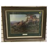 "WATCHING FOR WAGONS" BY C.M. RUSSEL PRINT