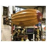 WOODEN HOT AIR BALLOON HANGING SCULPTURE