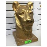 GILT CERAMIC LION BUST