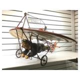 WOODEN HANGING AIRPLANE SCULPTURE