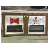 PAIR OF BUDWEISER/MICHELOB LIGHT-UP SIGNS