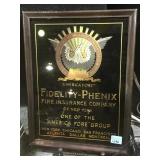 ANTIQUE FIDELITY-PHENIX MIRROR SIGN,