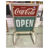 2-SIDED COCA-COLA/OPEN STAND ALONE SIGN
