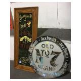 FRAMED JACK DANIELS SIGN & ADVERT MIRROR